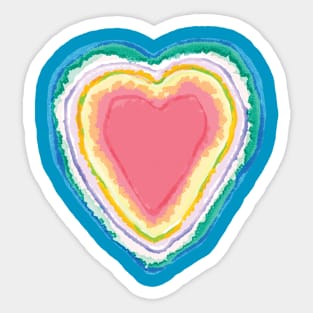 Rainbow Agate Heart Graphic Sticker